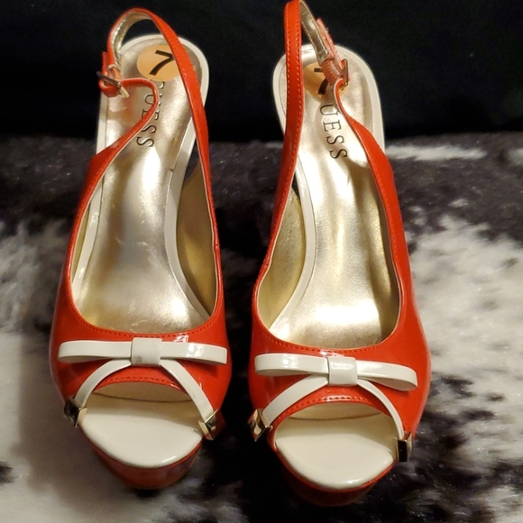 Guess Shoes Guess Patent Orange Platform Shoes Poshmark